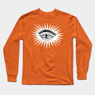 Vintage Psychedelic Eye Illustration Long Sleeve T-Shirt